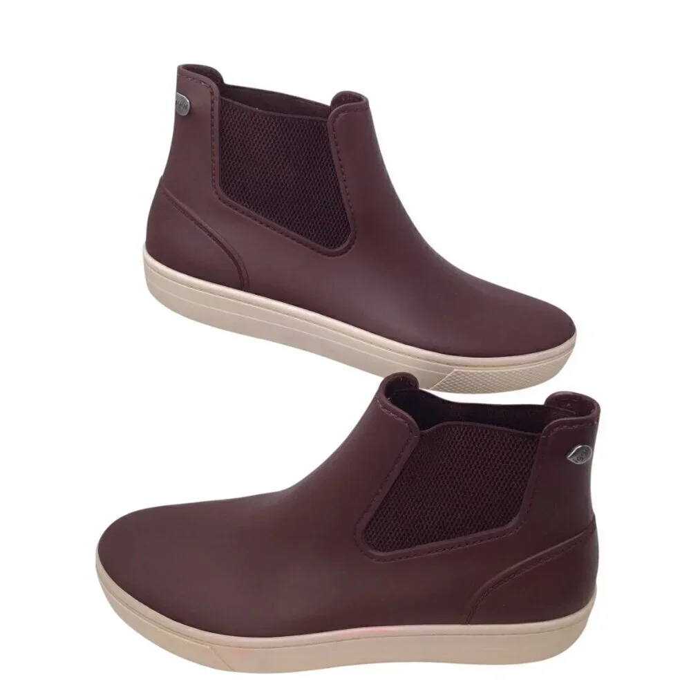 Igor Basquet Crema Boots Rain Waterproof Pull On Ankle Short Wine Size 40 / US 9